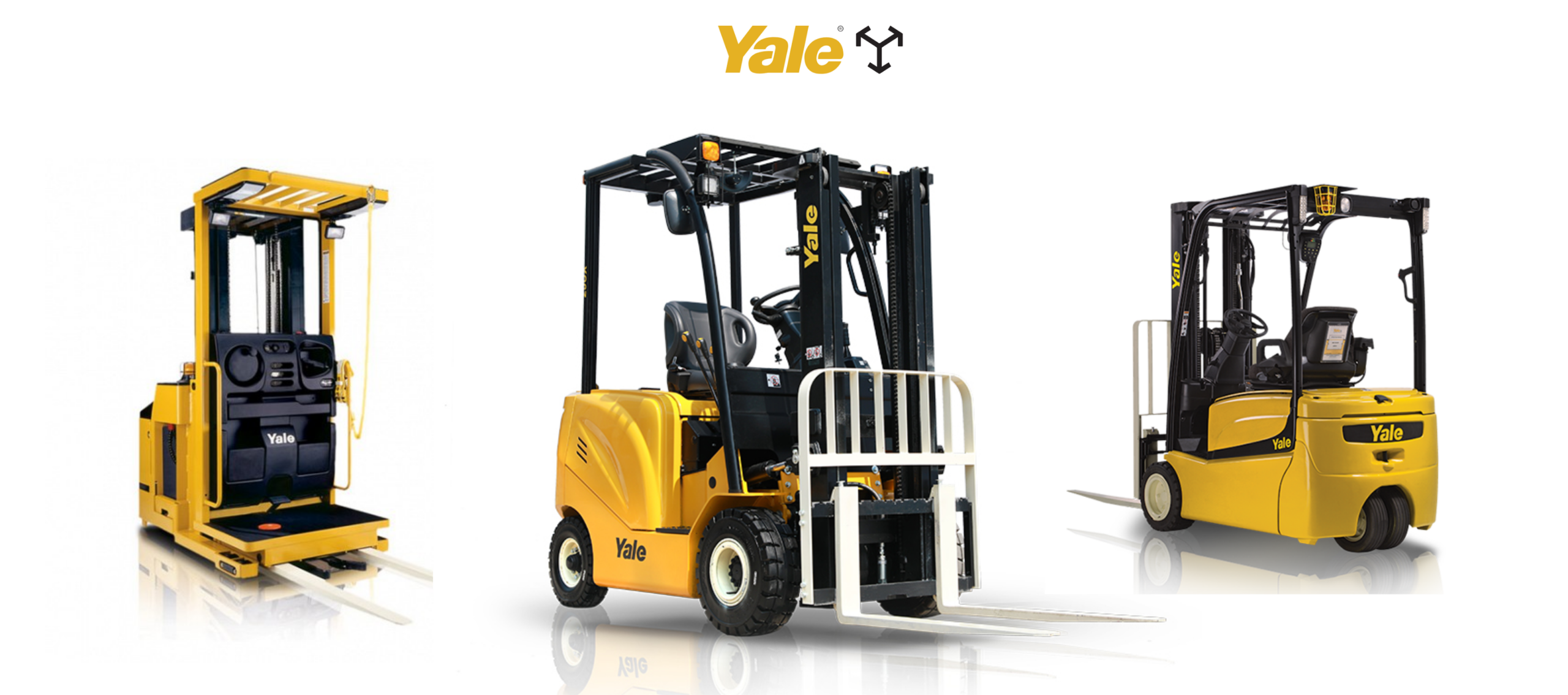 Two Australian Yale forklifts and one Yale order picker.