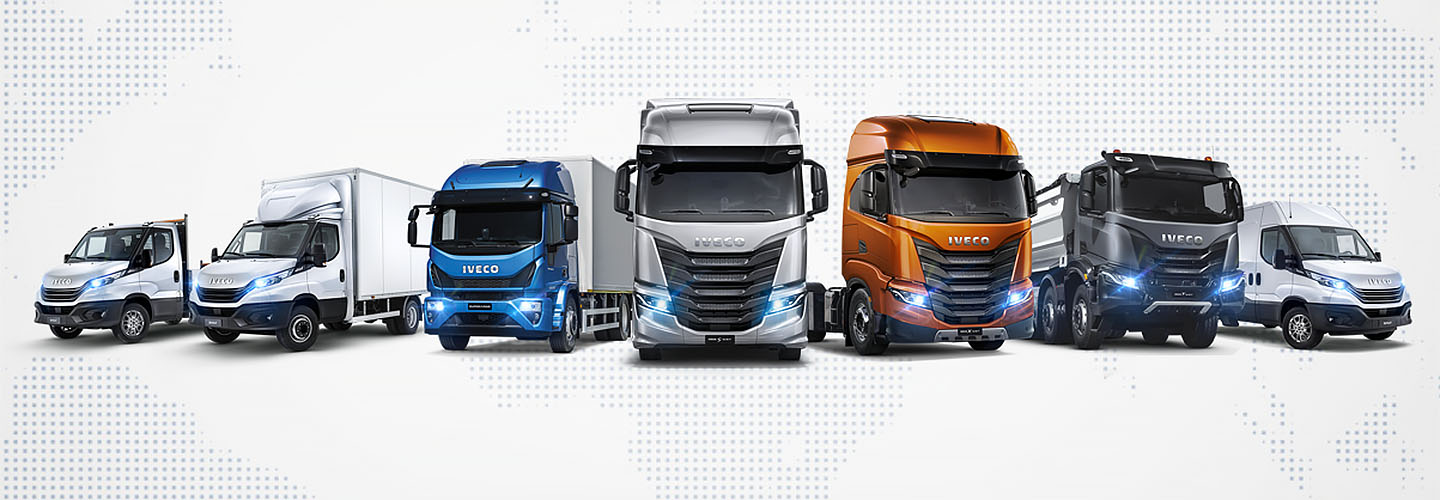 A lineup of Iveco trucks in Australia.